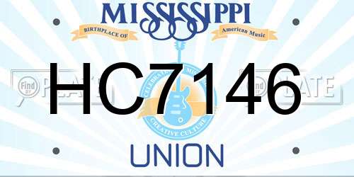 HC7146 Mississippi License Plate