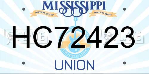 HC72423 Mississippi License Plate