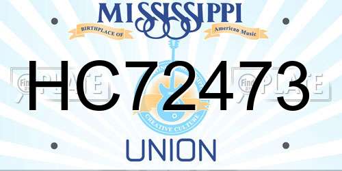 HC72473 Mississippi License Plate