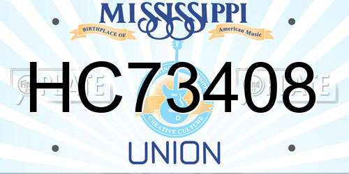 HC73408 Mississippi License Plate