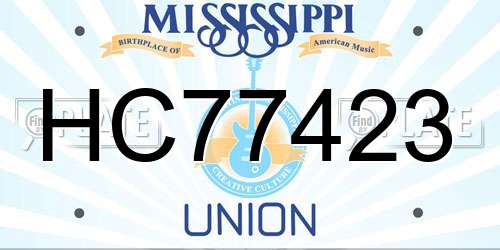 HC77423 Mississippi License Plate