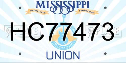 HC77473 Mississippi License Plate
