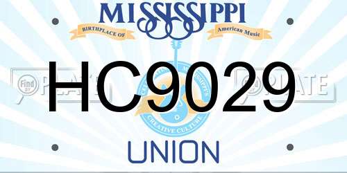 HC9029 Mississippi License Plate