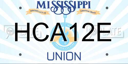 HCA12E Mississippi License Plate