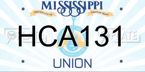 HCA131 Mississippi License Plate