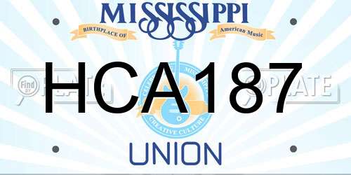 HCA187 Mississippi License Plate