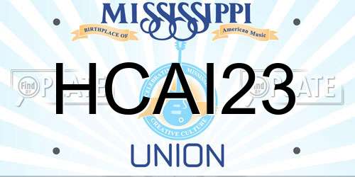 HCAI23 Mississippi License Plate