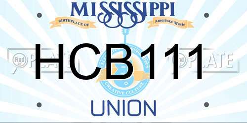 HCB111 Mississippi License Plate
