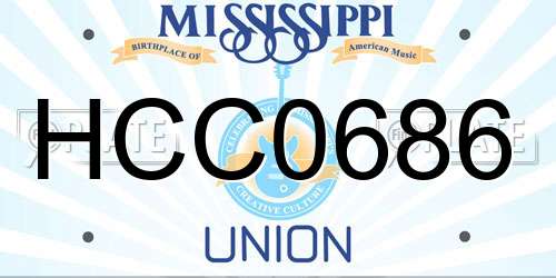 HCC0686 Mississippi License Plate