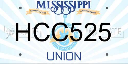 HCC525 Mississippi License Plate