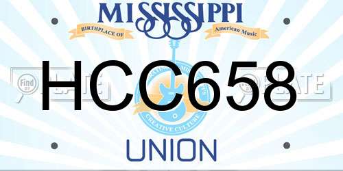HCC658 Mississippi License Plate