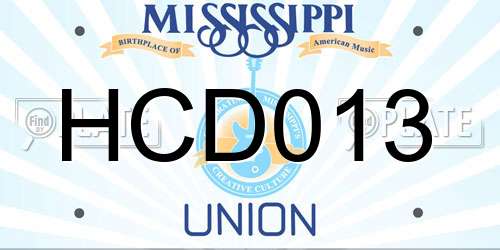 HCD013 Mississippi License Plate