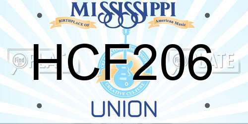 HCF206 Mississippi License Plate