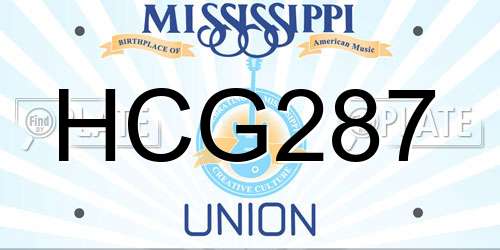 HCG287 Mississippi License Plate
