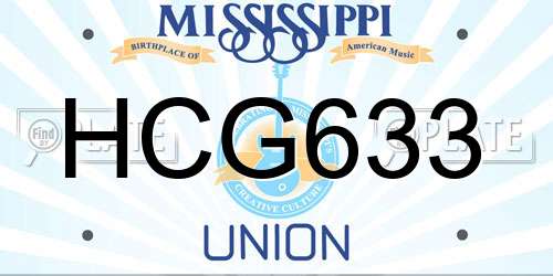 HCG633 Mississippi License Plate