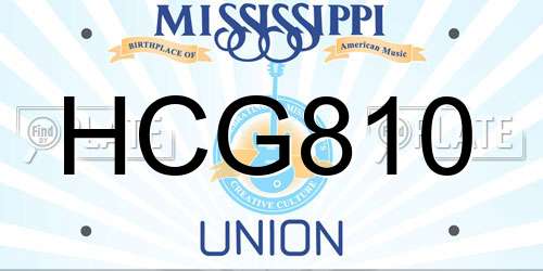 HCG810 Mississippi License Plate