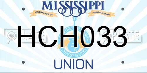 HCH033 Mississippi License Plate