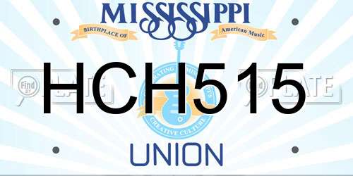 HCH515 Mississippi License Plate