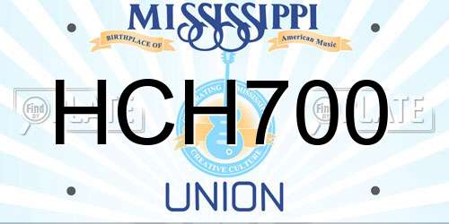 HCH700 Mississippi License Plate
