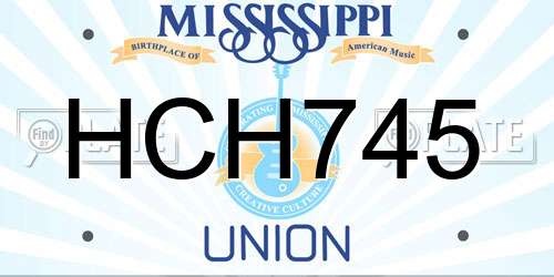 HCH745 Mississippi License Plate