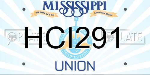 HCI291 Mississippi License Plate