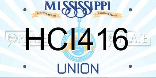 HCI416 Mississippi License Plate