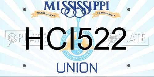 HCI522 Mississippi License Plate