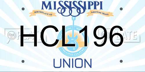 HCL196 Mississippi License Plate