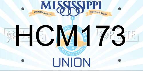 HCM173 Mississippi License Plate
