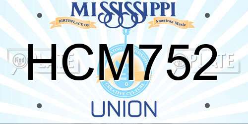 HCM752 Mississippi License Plate