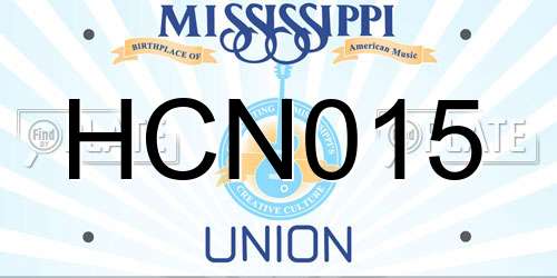HCN015 Mississippi License Plate