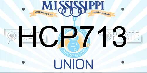 HCP713 Mississippi License Plate