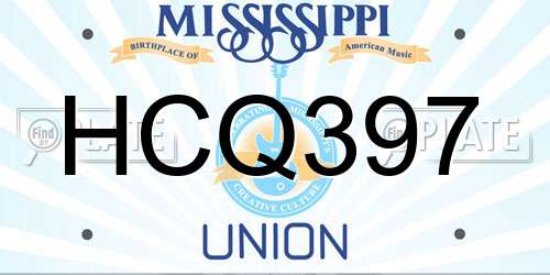 HCQ397 Mississippi License Plate