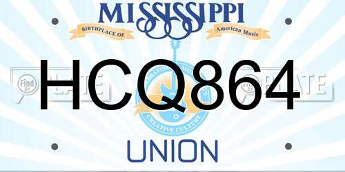 HCQ864 Mississippi License Plate