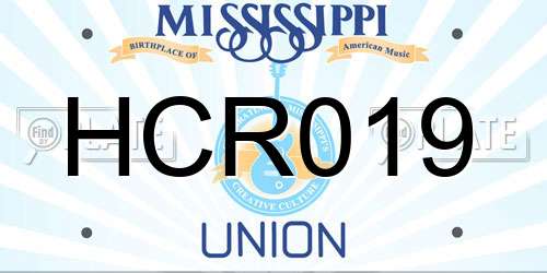 HCR019 Mississippi License Plate