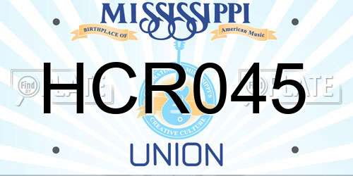 HCR045 Mississippi License Plate