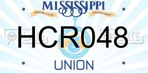 HCR048 Mississippi License Plate