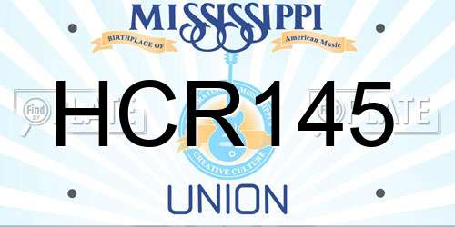 HCR145 Mississippi License Plate