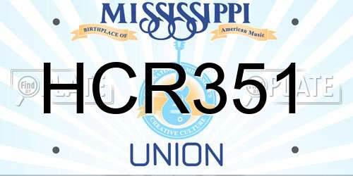 HCR351 Mississippi License Plate