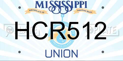 HCR512 Mississippi License Plate