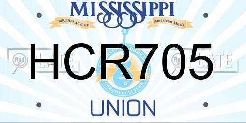 HCR705 Mississippi License Plate