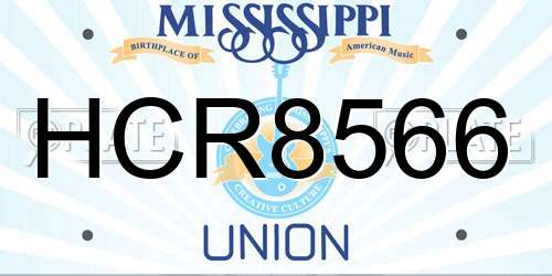 HCR8566 Mississippi License Plate