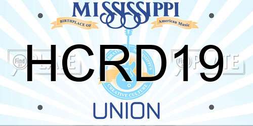 HCRD19 Mississippi License Plate