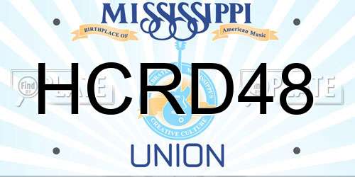 HCRD48 Mississippi License Plate