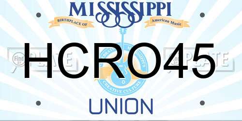 HCRO45 Mississippi License Plate