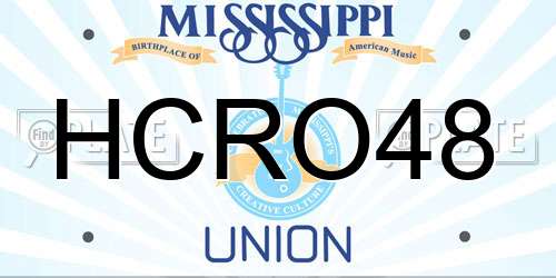 HCRO48 Mississippi License Plate