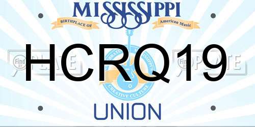 HCRQ19 Mississippi License Plate