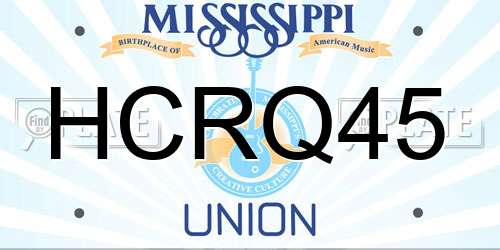 HCRQ45 Mississippi License Plate