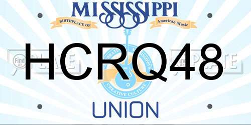 HCRQ48 Mississippi License Plate