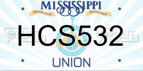 HCS532 Mississippi License Plate